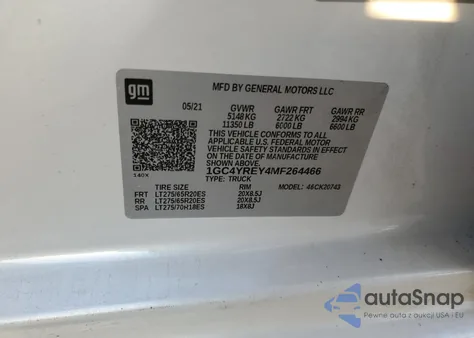 2021 Chevrolet Silverado K2500 High Country from USA, damaged, VIN 1GC4YREY4MF264466